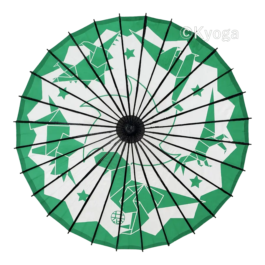 和傘・野点傘専門店 恭雅】 唐傘 − 唐傘(直径約81cm) おりがみ恐竜 緑
