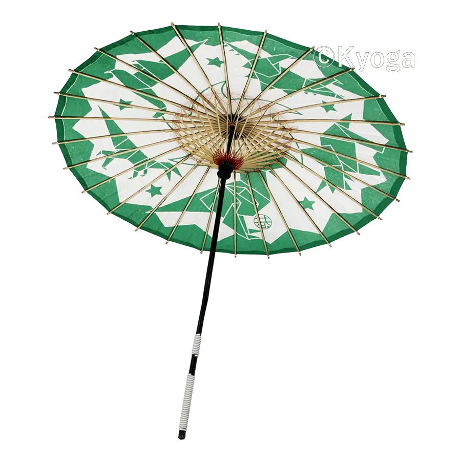 唐傘(直径約81cm)　おりがみ恐竜　緑
