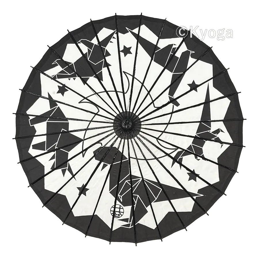 和傘・野点傘専門店 恭雅】 唐傘 − 唐傘(直径約81cm) おりがみ恐竜 黒