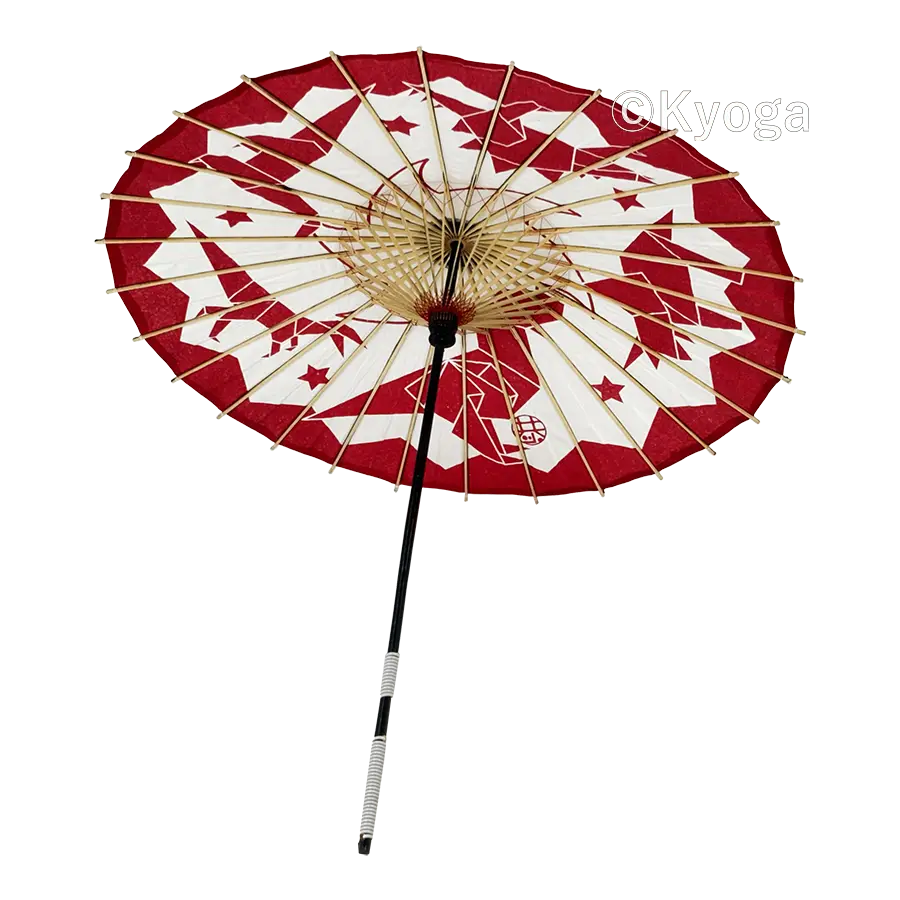 和傘・野点傘専門店 恭雅】 唐傘 − 唐傘(直径約81cm) おりがみ恐竜 朱色