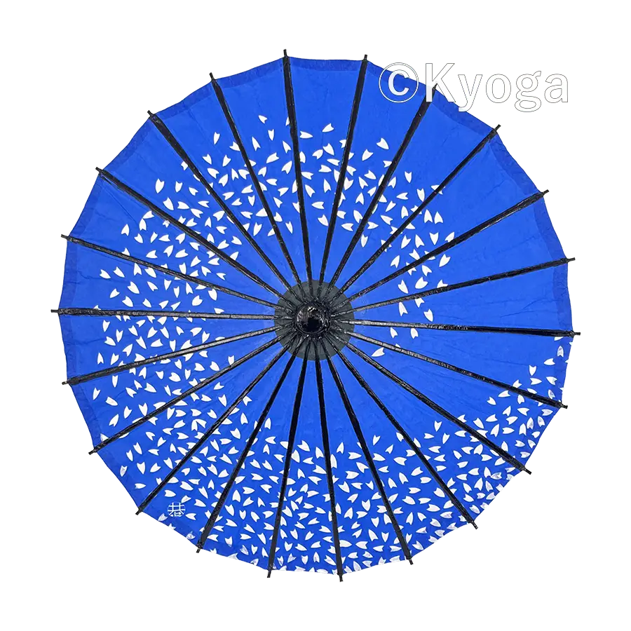 番傘　唐傘　和傘　野点傘　展示用 和傘・野点傘専門店 恭雅】 唐傘 −唐傘 こども用傘 桜渦 青