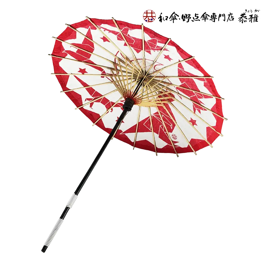 唐傘　子供用傘　折り紙恐竜　赤